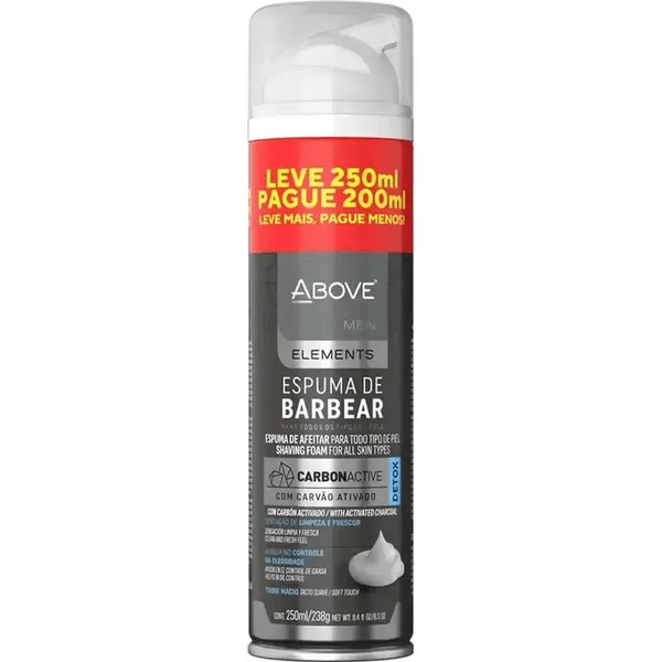 Espuma de Barbear Above Carvão Ativado Pague 200ml Leve 250ml